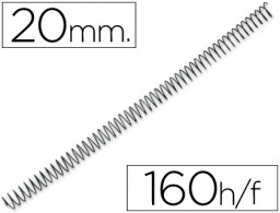 CJ100 espirales Q-Connect metálicos negros 20mm. paso 4:1